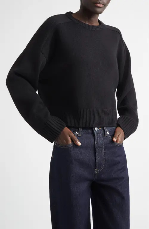 LOULOU DE SAISON Bruzzi Oversize Wool & Cashmere Sweater in Black at Nordstrom, Size Large | Nordstrom