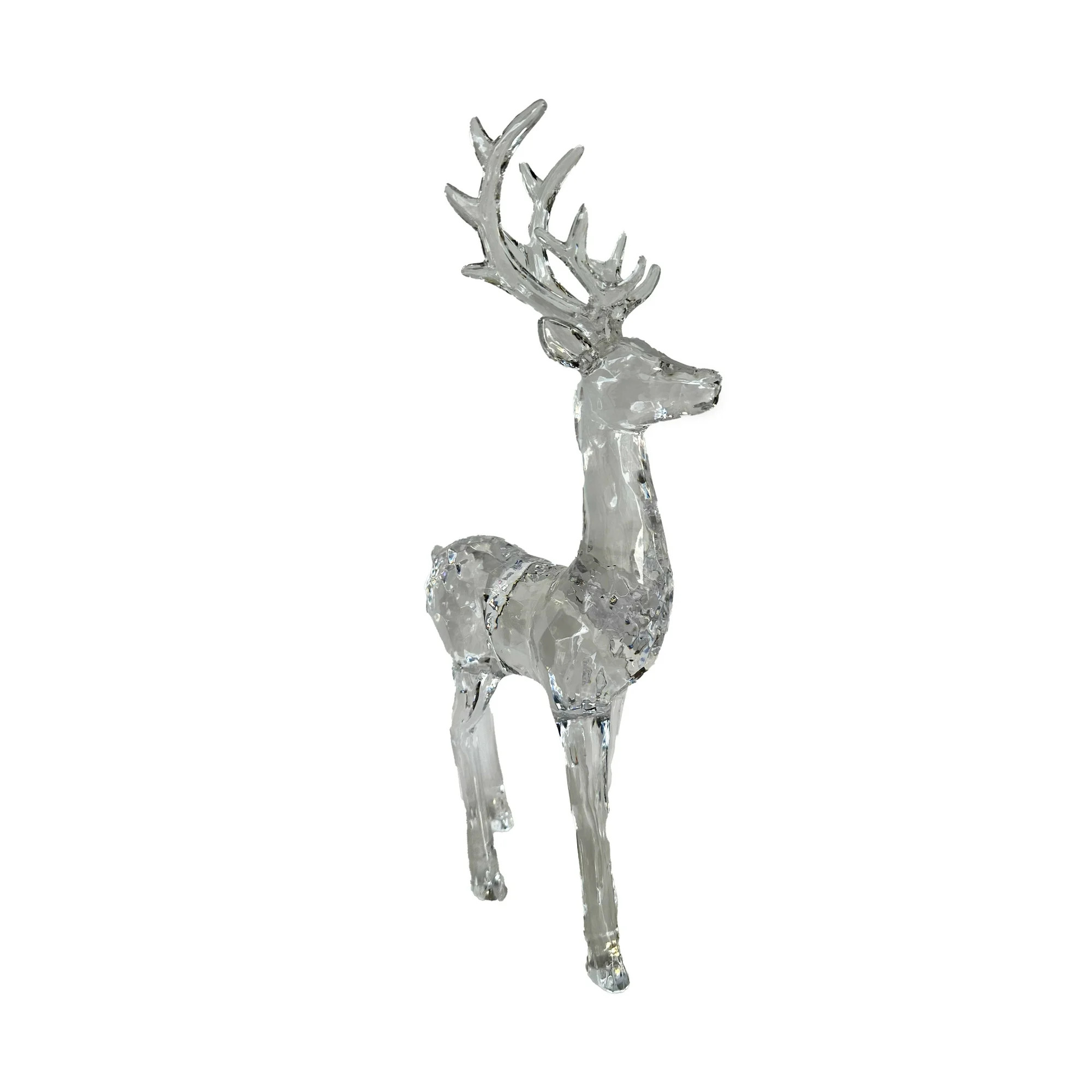 Acrylic Deer Christmas Tabletop Decor, Clear Lucite, 13.38", by Holiday Time | Walmart (US)