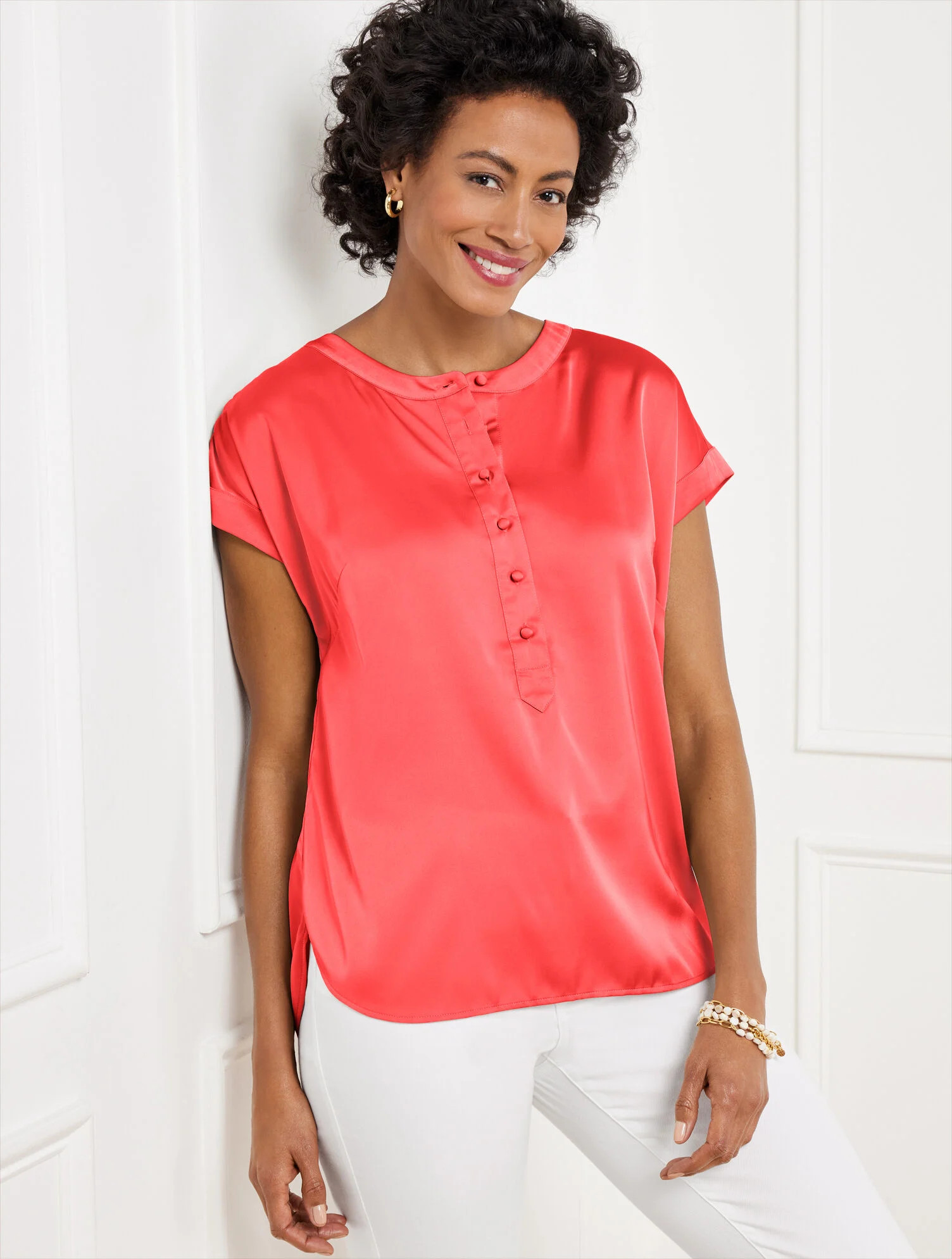 Soft Satin Charmeuse Top | Talbots