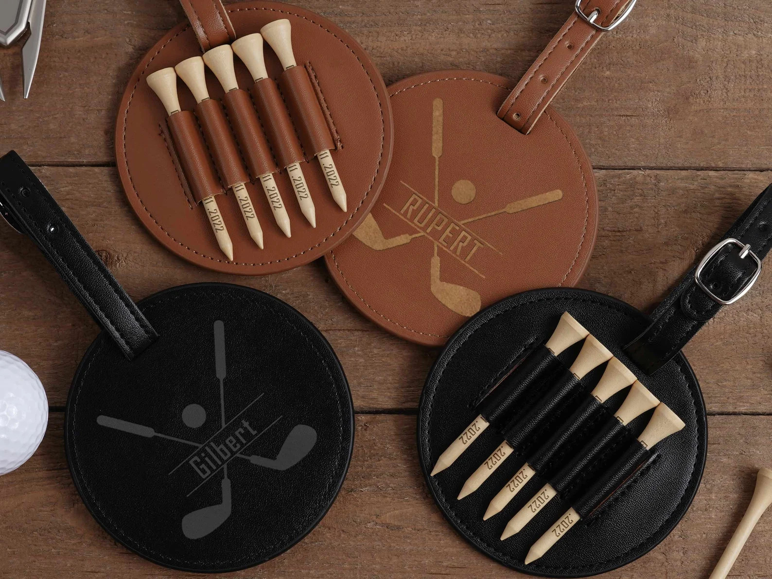 Leather Golf Bag Tag Gift For Groomsmen-Custom Golf Accessories - Golf Gifts For Man - Golf Tee H... | Etsy (US)