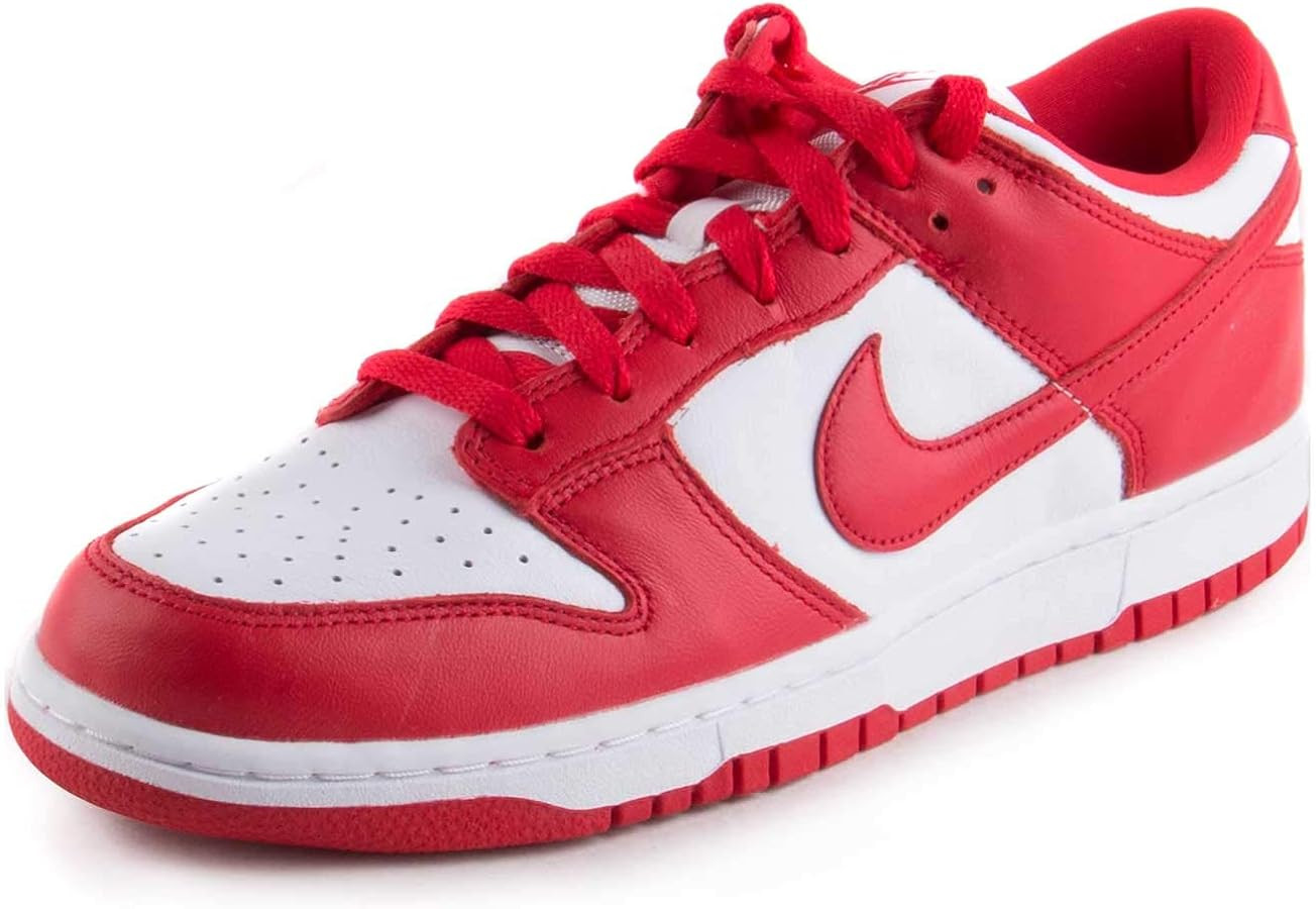 Nike Mens Dunk Low SP St John White/University Red Leather Size 8.5 | Amazon (US)