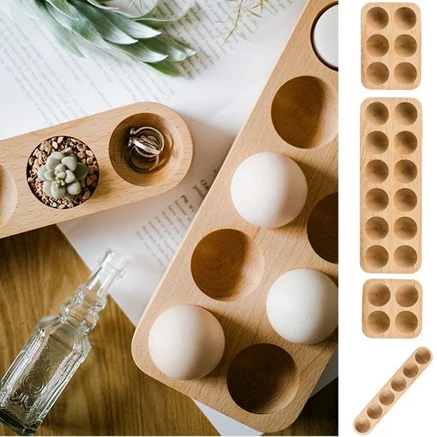 Cheers.US Rustic Egg Holder Wooden Fresh Egg Holder Serving Tray fit for Egg Holder Countertop Eg... | Walmart (US)