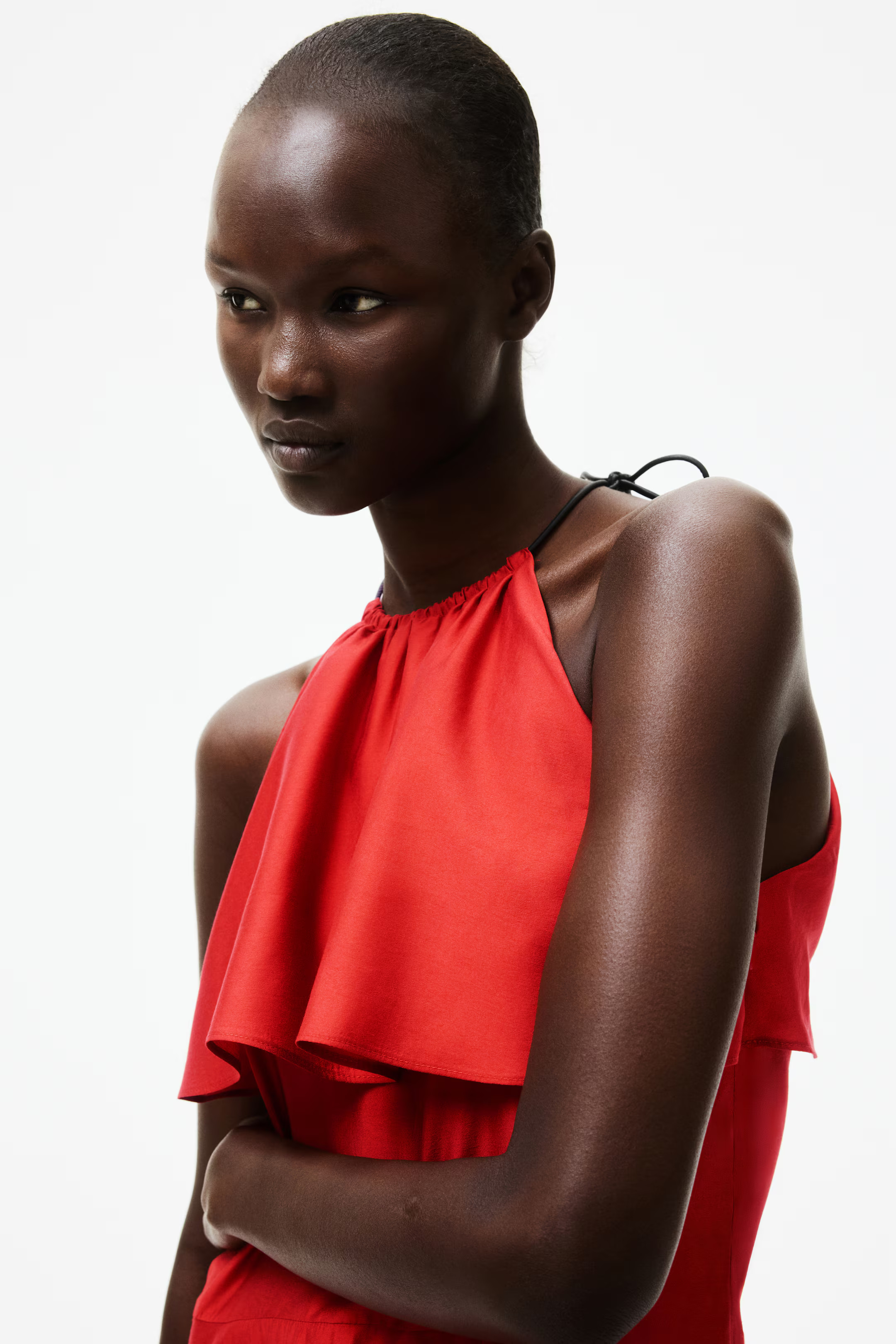 Long Flounced Dress - Red - Ladies | H&M US | H&M (US + CA)