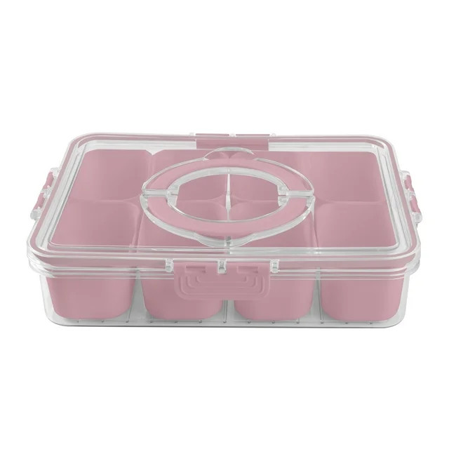 Cook With Color 8-Compartment Snackle Box, Charcuterie Container, Divided Serving Tray with Lid &... | Walmart (US)