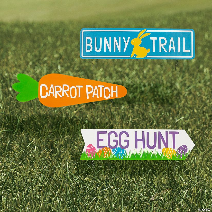 24" Easter Direction Yard Signs - 3 Pc. | Oriental Trading Company