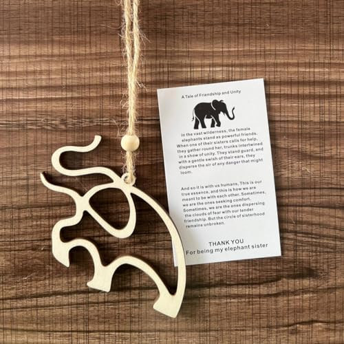 Friendship Elephant Ornament, Wooden Elephant Christmas Ornament with Story, Sisterhood for Women... | Amazon (US)