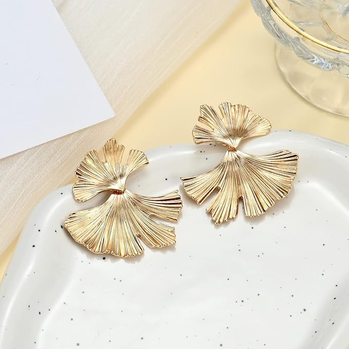 Women Statement Gold Dangle Earrings Alloy Big Long Simple Hypoallergenic Fashion Earrings for Wo... | Amazon (US)