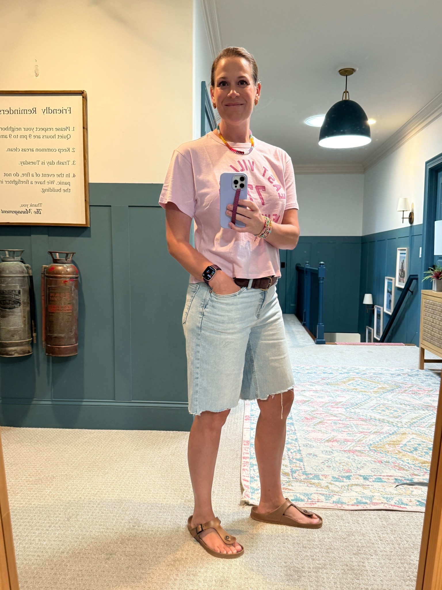 I finally found the perfect long shorts. They are soft and comfy. And they are only $24 right now. I would say the shorts run a bit big, so I sized down. My shirt is cropped, so I sized up so it wouldn’t be too short. I’m 5’9” for reference. And all of my jewelry is on sale. I will post photos of it separately so you can see it better :) 

#LTKFindsUnder50 #LTKOver40 #LTKMidsize