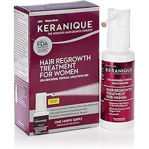 Keranique Hair Regrowth Treatment Extended Nozzle Sprayer - 2% Minoxidil, 30 Day Supply - Regrow ... | Amazon (US)