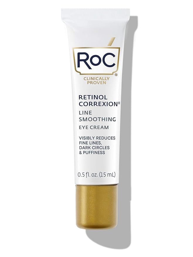RoC Retinol Correxion Line Smoothing AntiAging Retinol Eye Cream for Dark Circles Puffy Eyes Ounc... | Amazon (US)