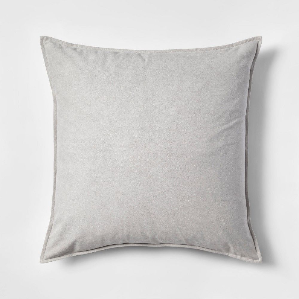 Faux Suede Oversize Square Throw Pillow Gray - Project 62 | Target