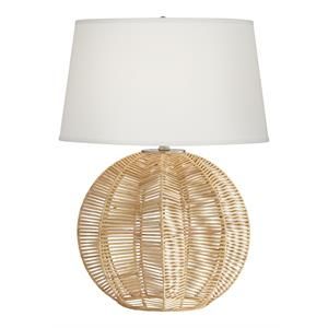 Pacific Coast Lighting Boca 28" Rattan Table Lamp with Ball in Natural | Cymax
