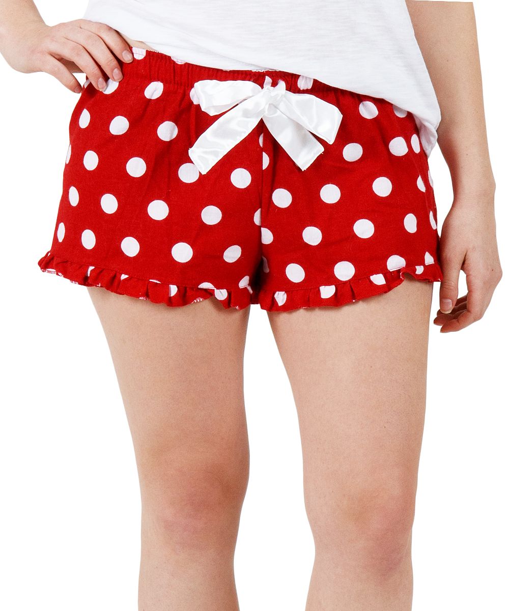Red & White Polka Dot Pajama Shorts - Women | Zulily