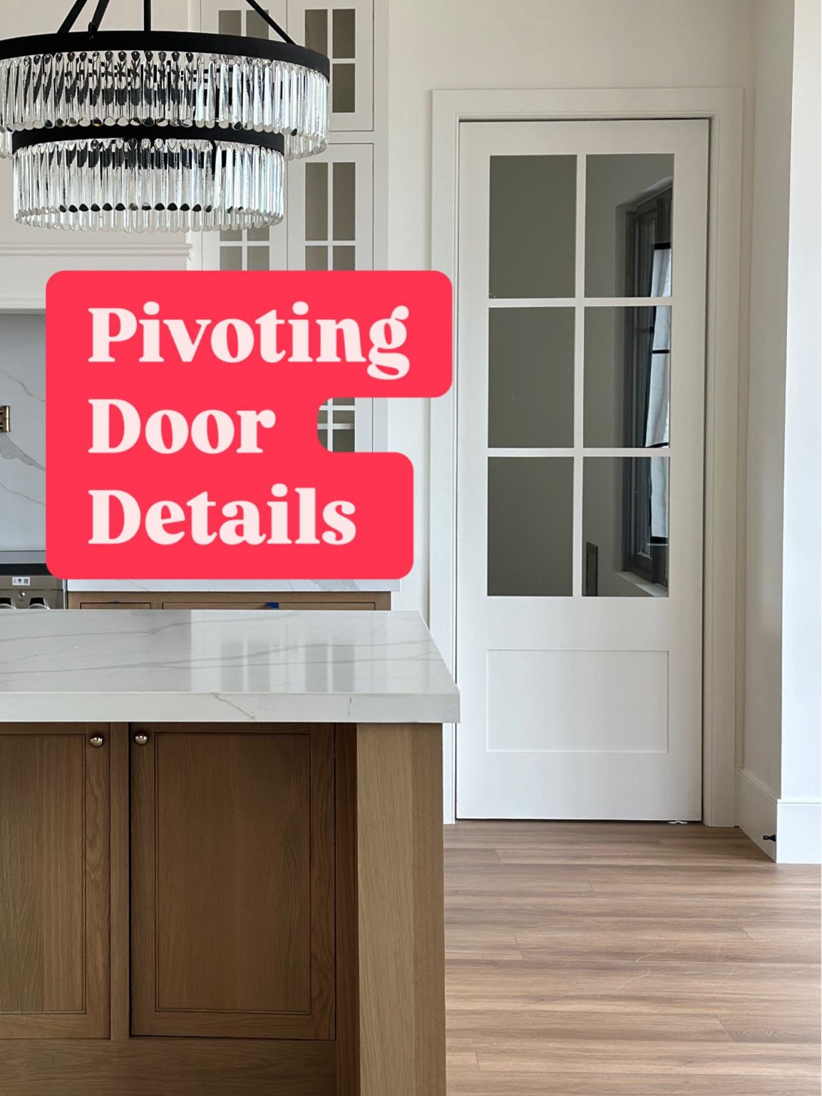 My door is a 6-lite Masonite door from Mountain View Builders Supply added the pivoting hinges for me.  Similar are linked, but not the exact ones  