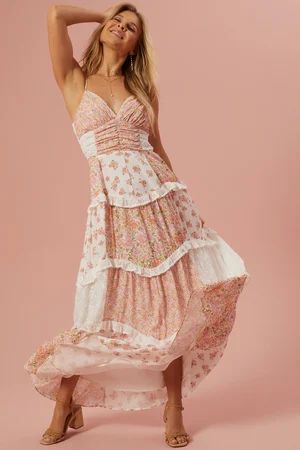 Aderny Patchwork Floral Maxi Dress | Altar'd State