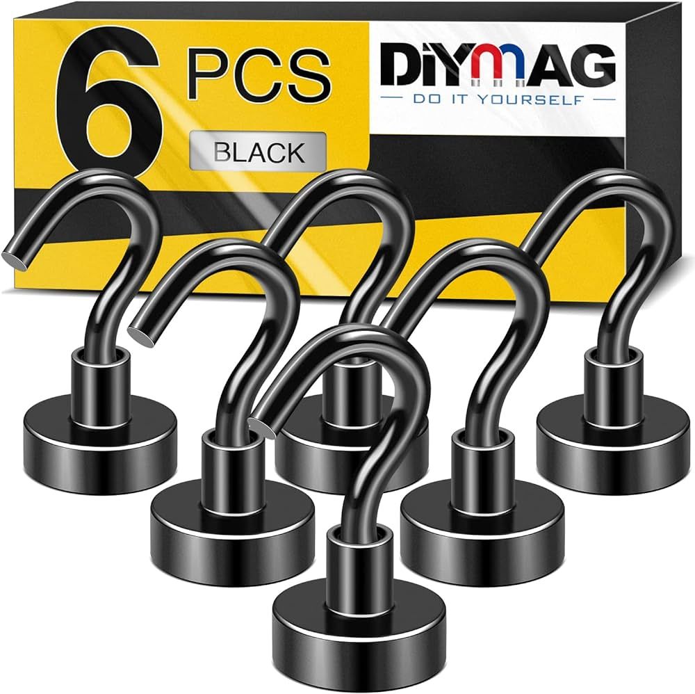 DIYMAG Magnetic Hooks, 25Lbs Strong Heavy Duty Cruise Magnet S-Hooks for Classroom, Fridge, Hangi... | Amazon (US)