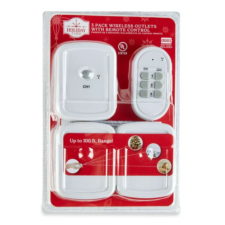 Holiday Time Wireless Outlets with Remote Control,3-Pack - Walmart.com | Walmart (US)