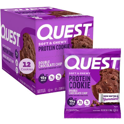 Quest Nutrition Protein Cookie - Double Chocolate Chip - 12ct: 15g Protein, Ready to Eat, 1.56oz Per Cookie | Target