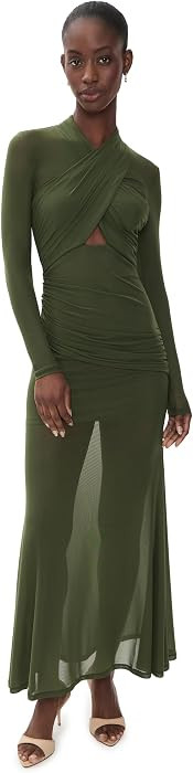 BARDOT Women's Veria Wrap Mesh Maxi Dress | Amazon (US)
