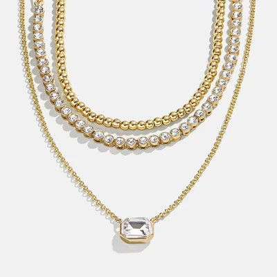Kenna Layered Necklace - Gold/Pavé | BaubleBar