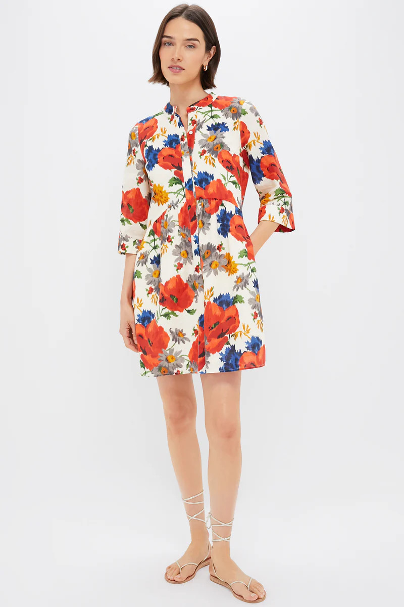 Crimson Poppy Cotton Linen Royal Shirt Dress | Tuckernuck (US)