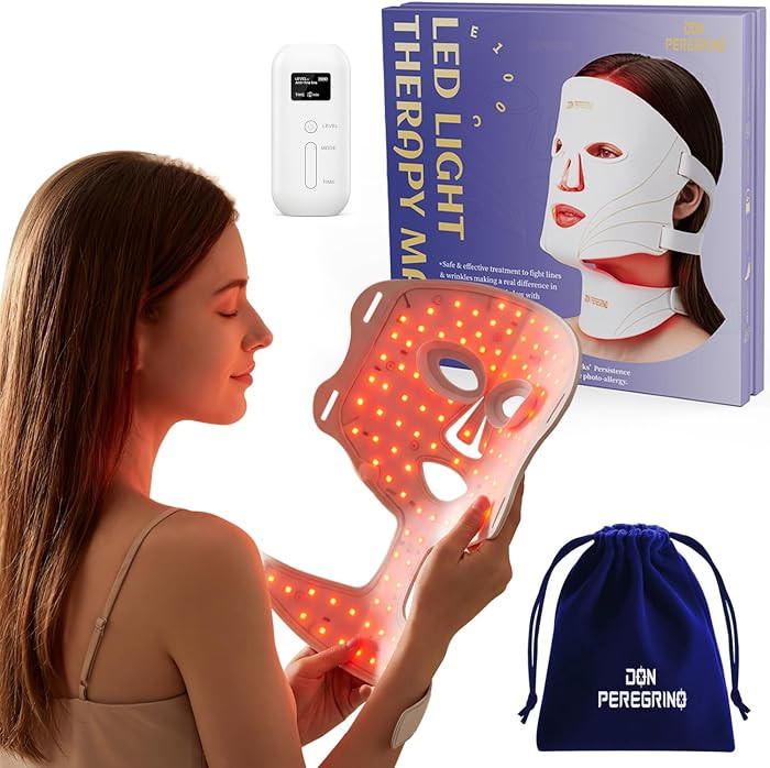 Red Light Therapy Mask for Face and Neck Full Coverage by DON PEREGRINO | Amazon (US)