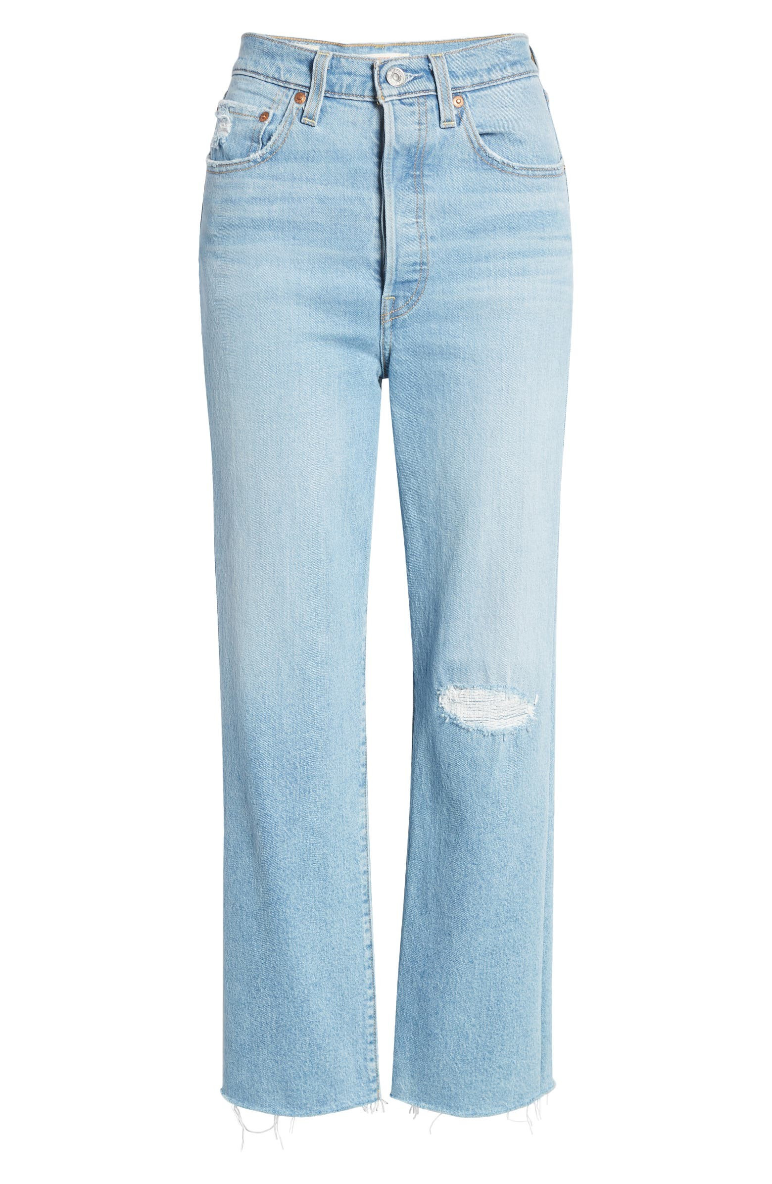 Levi’s® Ribcage Ripped High Waist Ankle Straight Leg Jeans | Nordstrom