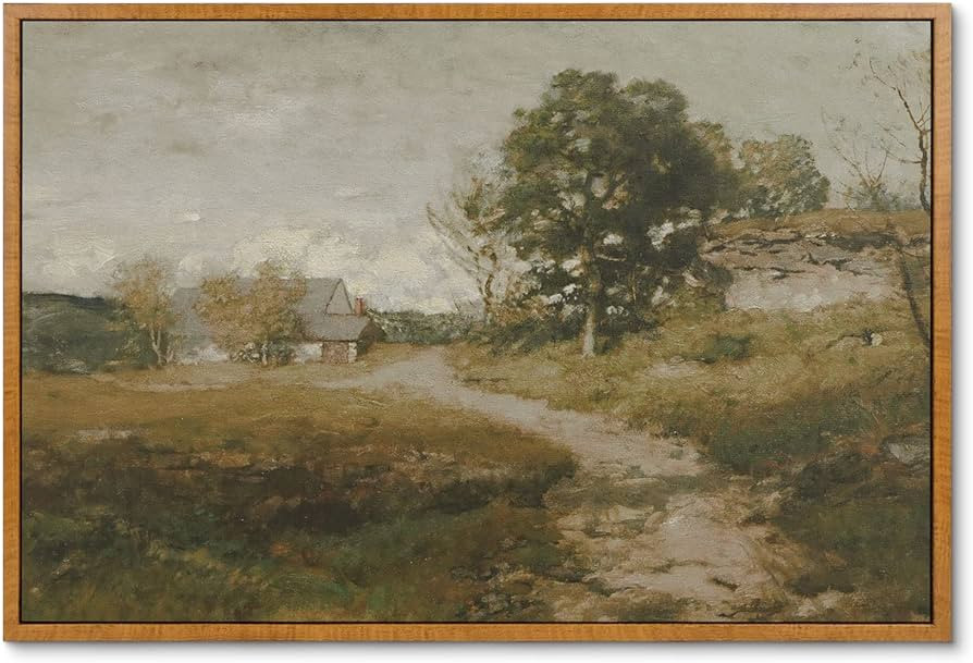 InSimSe Framed Canvas Wall Art Room Decor Classical Oil Painting Canvas Prints "Arkville Landscap... | Amazon (US)