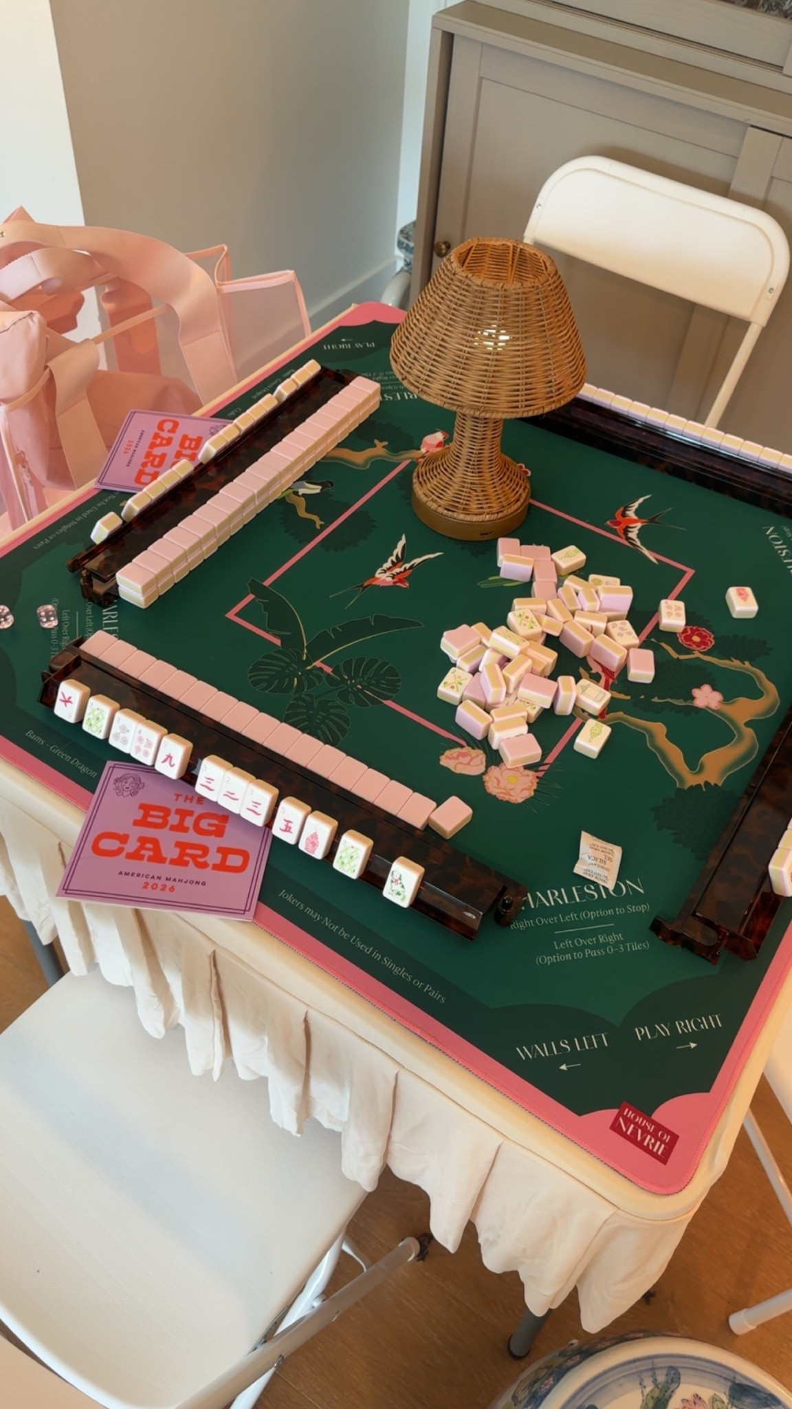 Loving my current mahjong set up! #mahjong