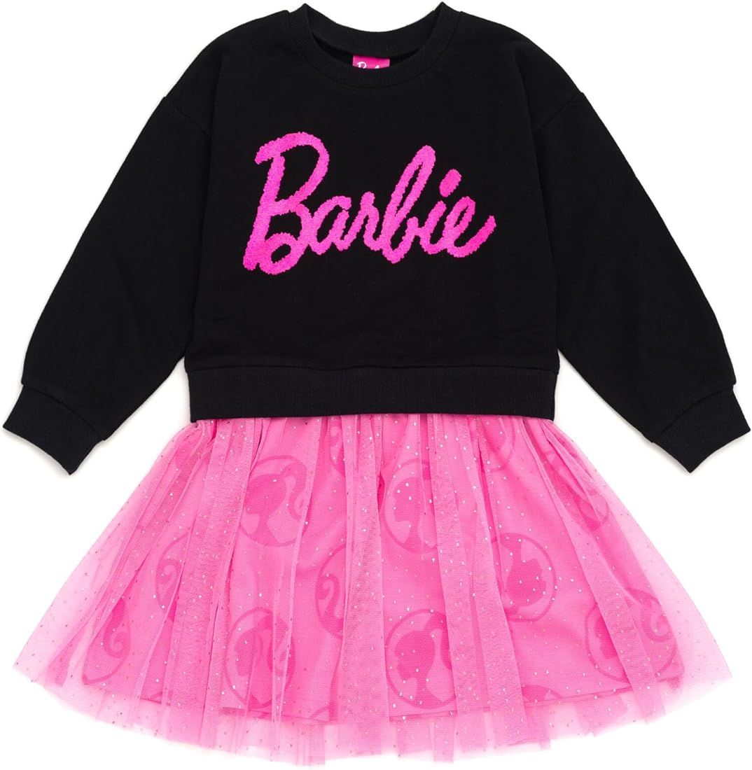Barbie Girls French Terry Dress Toddler to Big Kid | Amazon (US)