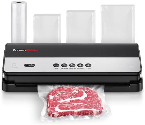 Bonsenkitchen Vacuum Sealer, Multi-Functional Food Sealer Machine with 1 Roll Bag+ 50 Bags, Bag S... | Amazon (US)