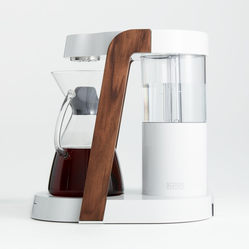 Ratio Eight Oyster and Walnut Coffee Maker + Reviews | Crate & Barrel | Crate & Barrel