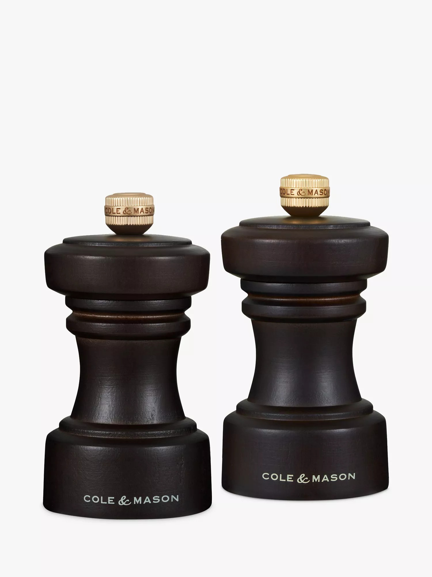 Cole & Mason Beech Wood Salt & Pepper Mill Gift Set, Chocolate | John Lewis (UK)