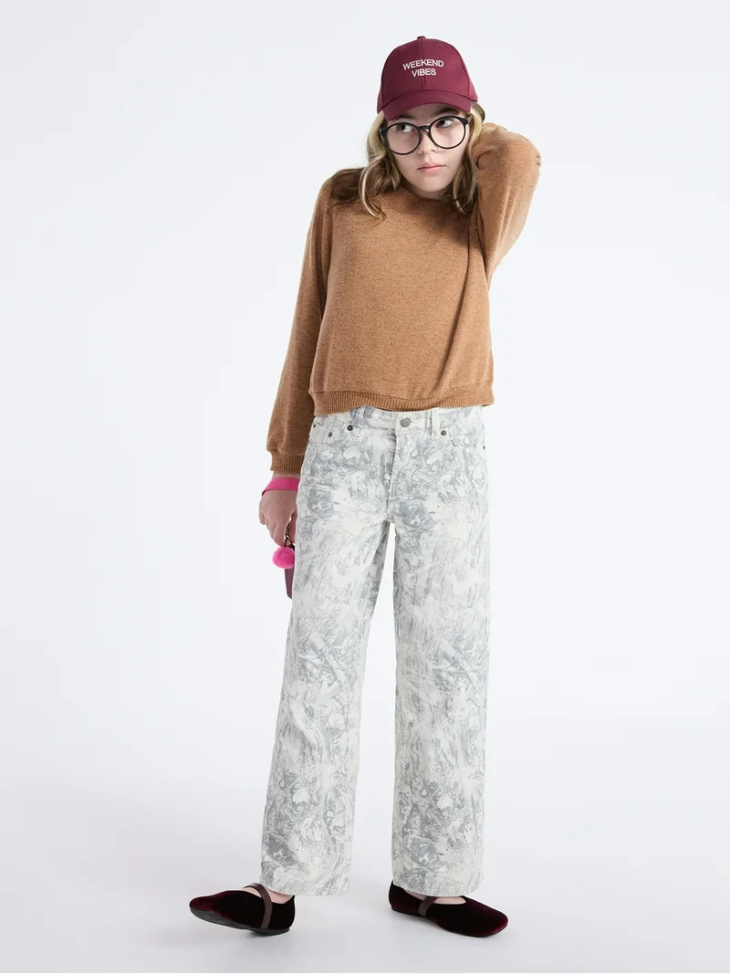 Weekend Academy Girls Baggy Straight Jeans, Sizes 5-18 | Walmart (US)