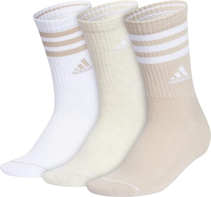 adidas Women's 3-Stripe Crew Socks (3-Pair) with Arch Compression | Amazon (US)