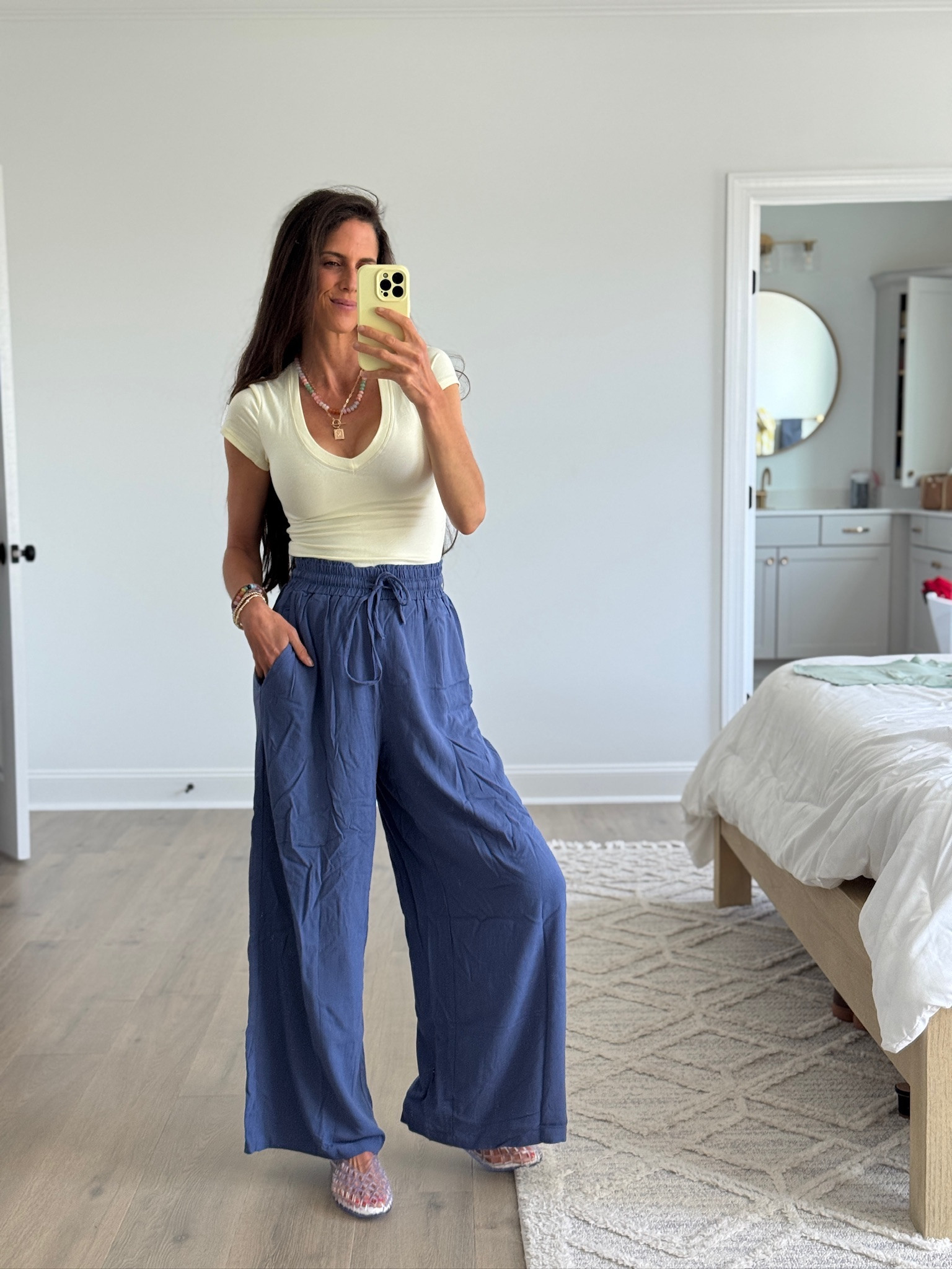 Comfy outfit you’ll reach for on repeat
Soft fitted tee + flowy wide leg pants for that effortless, put together look without sacrificing comfort
Perfect for busy days, travel, or everyday wear when you still want to feel styled

#LTKgrwm #LTKootd #LTKdayinmylife