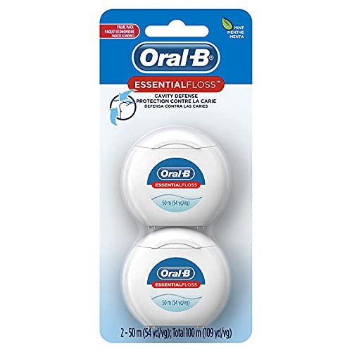 Oral-B EssentialFloss Cavity Defense Dental Floss, 50 M, 2 Pack | Amazon (US)