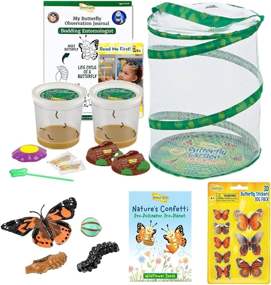 Insect Lore Butterfly Garden As Seen On TV | Butterfly Kit with Live Caterpillars | 10 Caterpilla... | Amazon (US)