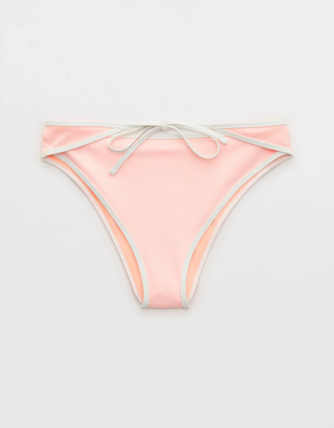 Aerie Ribbed High Cut Mid Rise Cheeky Bikini Bottom | Aerie