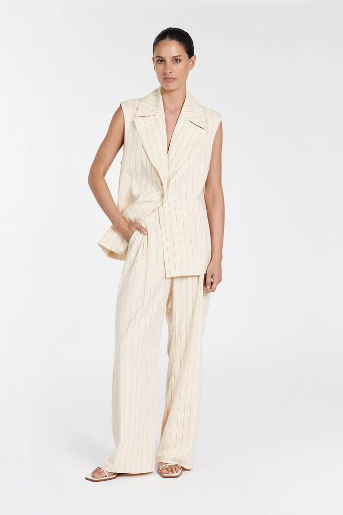 SANDER CREAM STRIPE PANT | DISSH