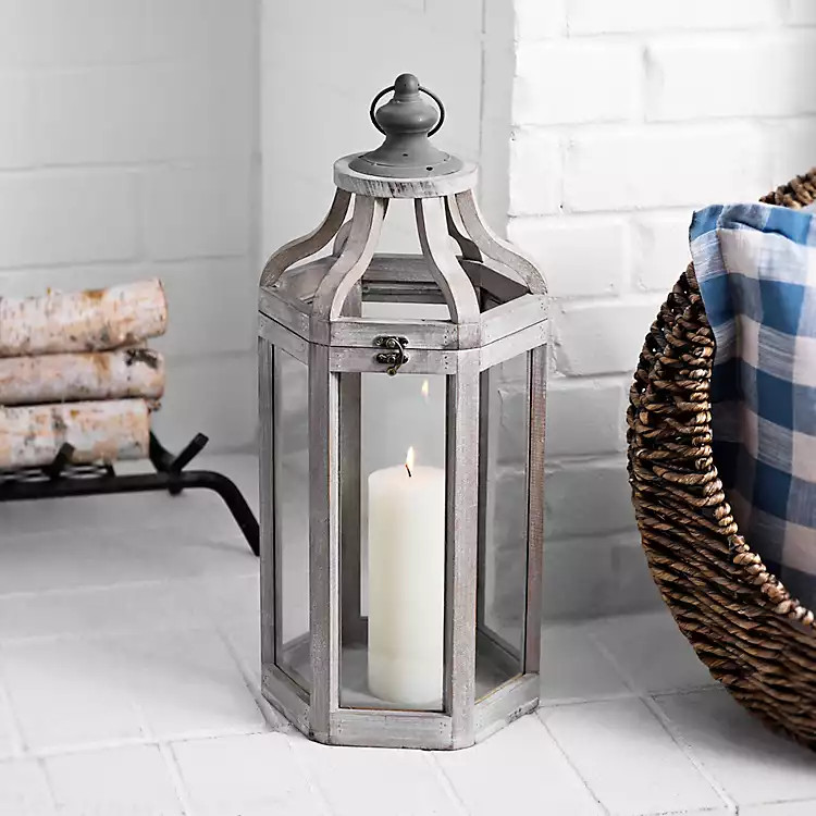 Ryan Gray Wooden Lantern | Kirkland's Home