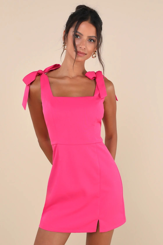 Your Sweetie Fuchsia Tie-Strap Mini Dress | Lulus
