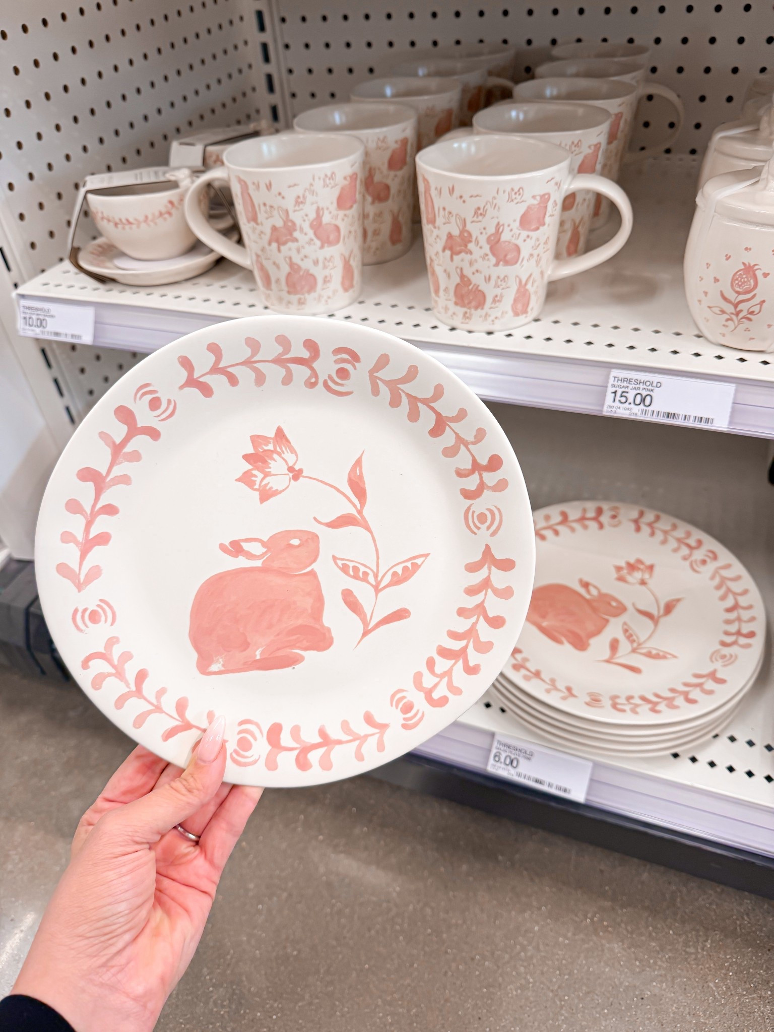 this pink bunny collection is so pretty 🐰

Target has the sweetest soft pink Easter dinnerware right now. The bunny plates are $6 and there are matching mugs, bowls, and even a mug + saucer set. I also found these scalloped pink napkins that would look so good layered with it.

It feels festive but still soft and neutral enough to use all spring.

Linking everything I found.

target easter decor, pink bunny plates, easter dinnerware, spring tablescape ideas, easter brunch table, threshold collection, pink table decor

#LTKOver40 #LTKHome #LTKSeasonal