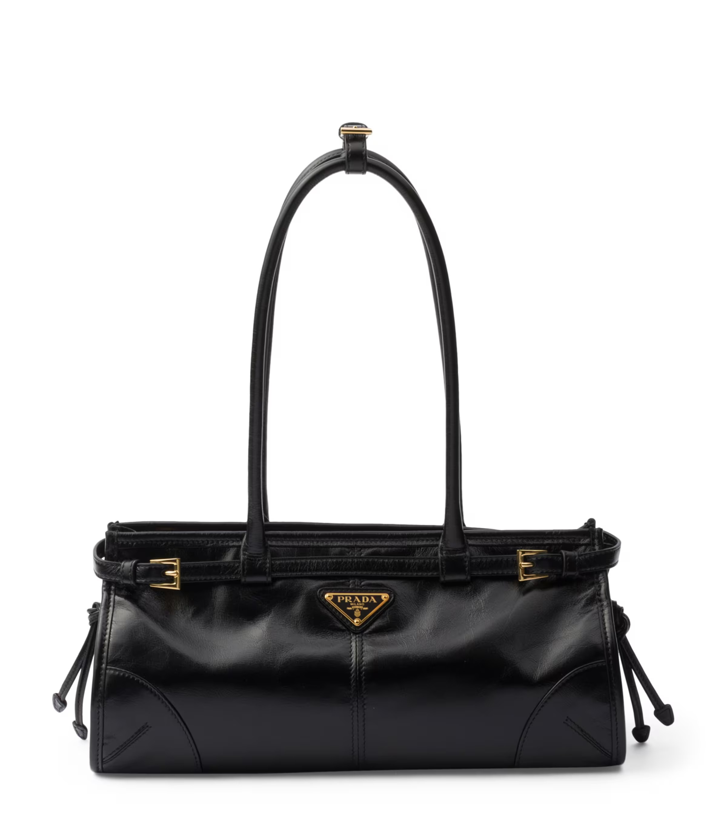 Prada Medium Leather Bonnie Top-Handle Bag | Harrods