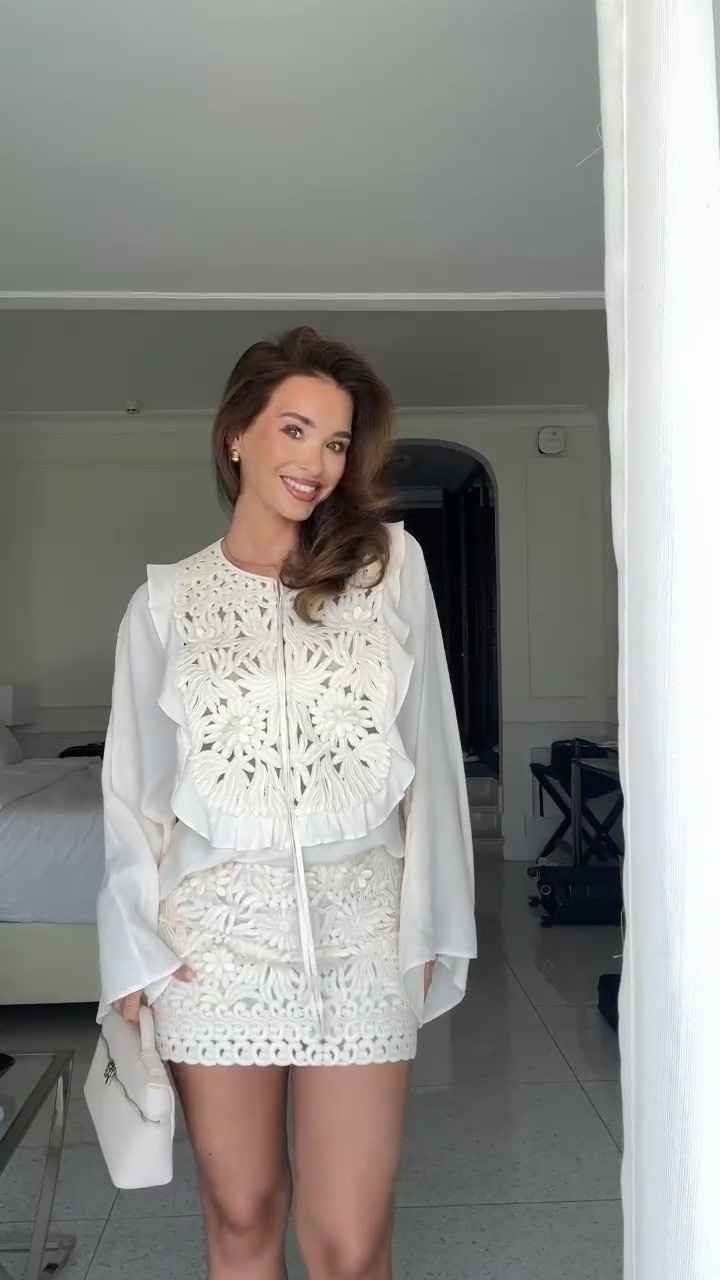 Summer whites and what better way to wear them than with H&M crochet 🤍 gorgeous co ord, perfect for summer holiday evening wear or even hen do bridal 

#LTKsummer #LTKstyletip #LTKeurope