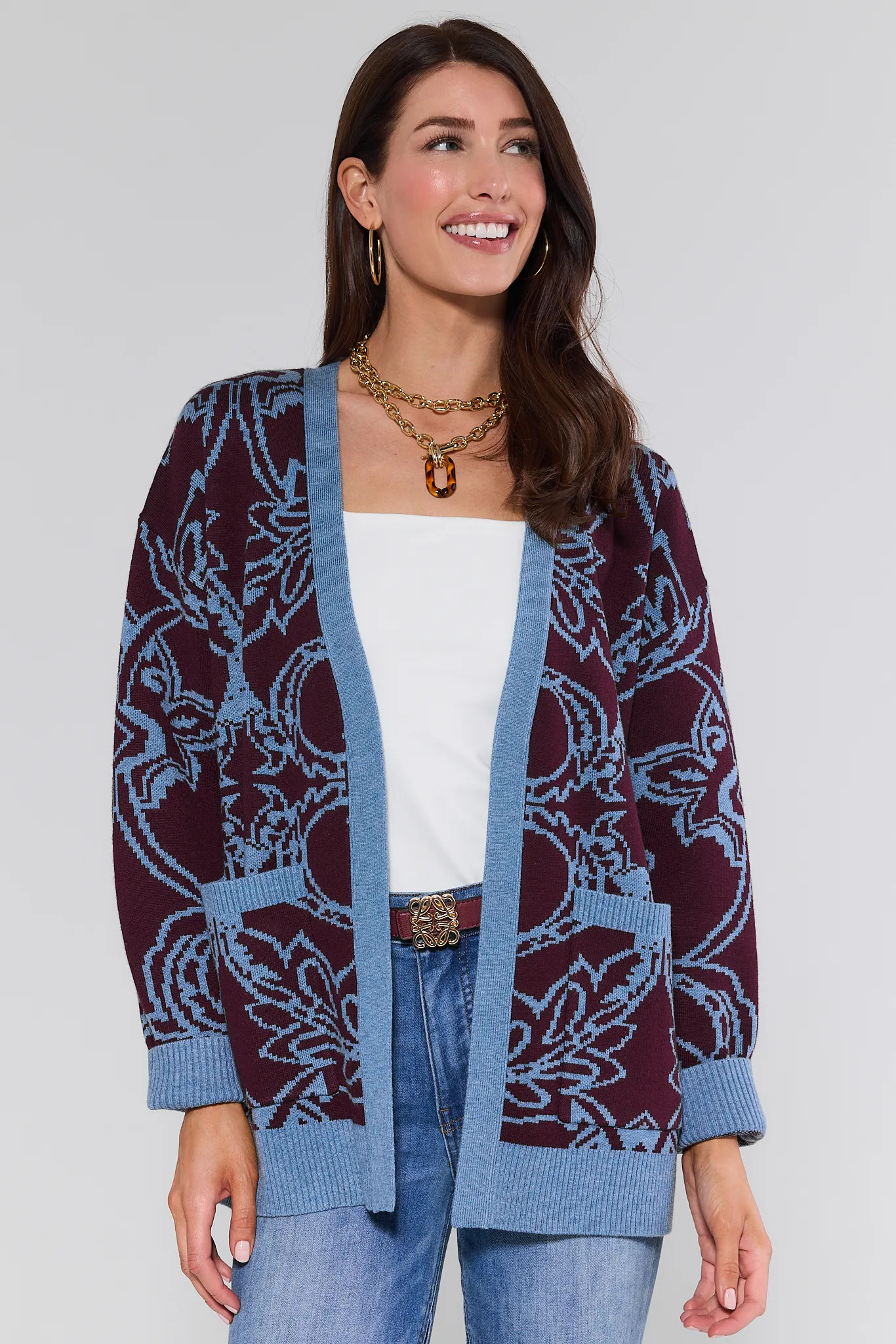 Liv Abstract Print Oversized Cardigan | Avara