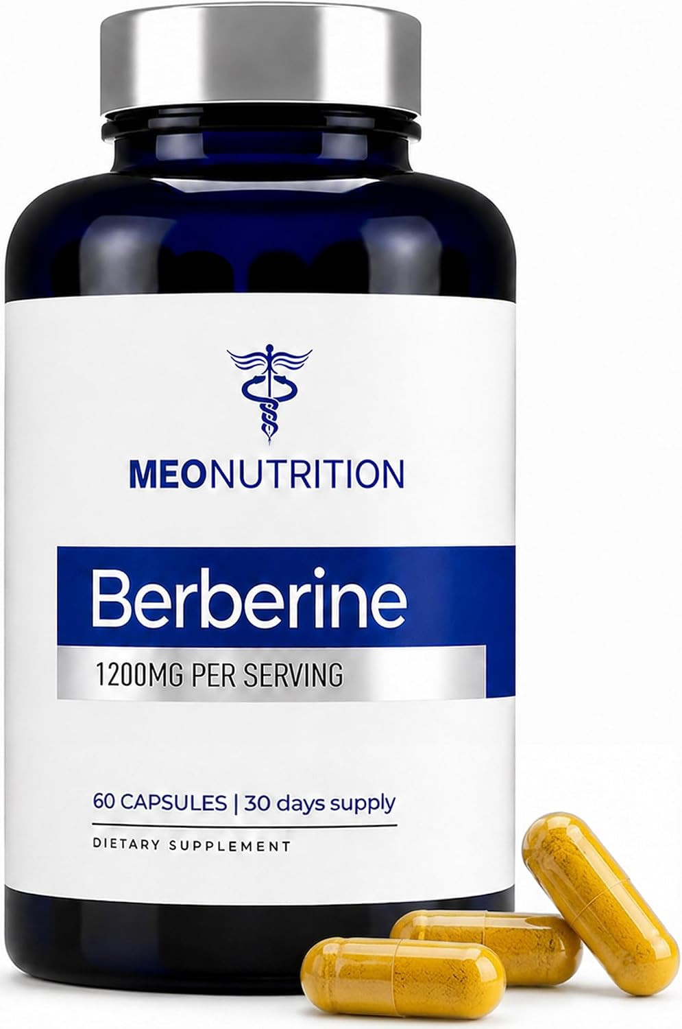 Meo Nutrition Berberine Supplement 1200mg HCI - 60 Capsules, 3rd Party Lab Tested, Non-GMO, GMP Certified - Supports Metabolic Health & Overall Wellness | Amazon (US)