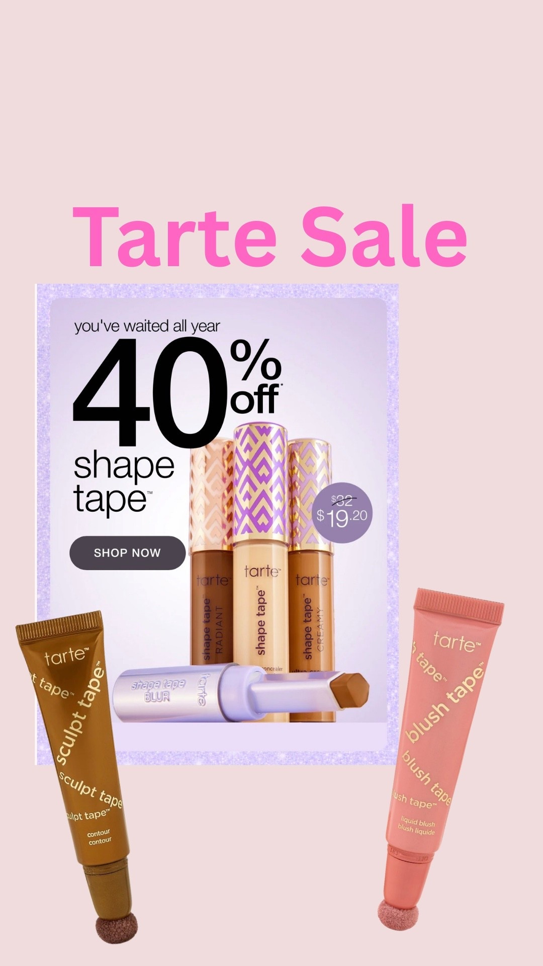 Tate Sale 40% off Shape Tape and Blush.

You will not be disappointed with these. They were so well and the blush is so pretty and glittery. 

Makeup, valentines, sale, Tarte cosmetics


#LTKmorningroutine #LTKBeauty #LTKgrwm
