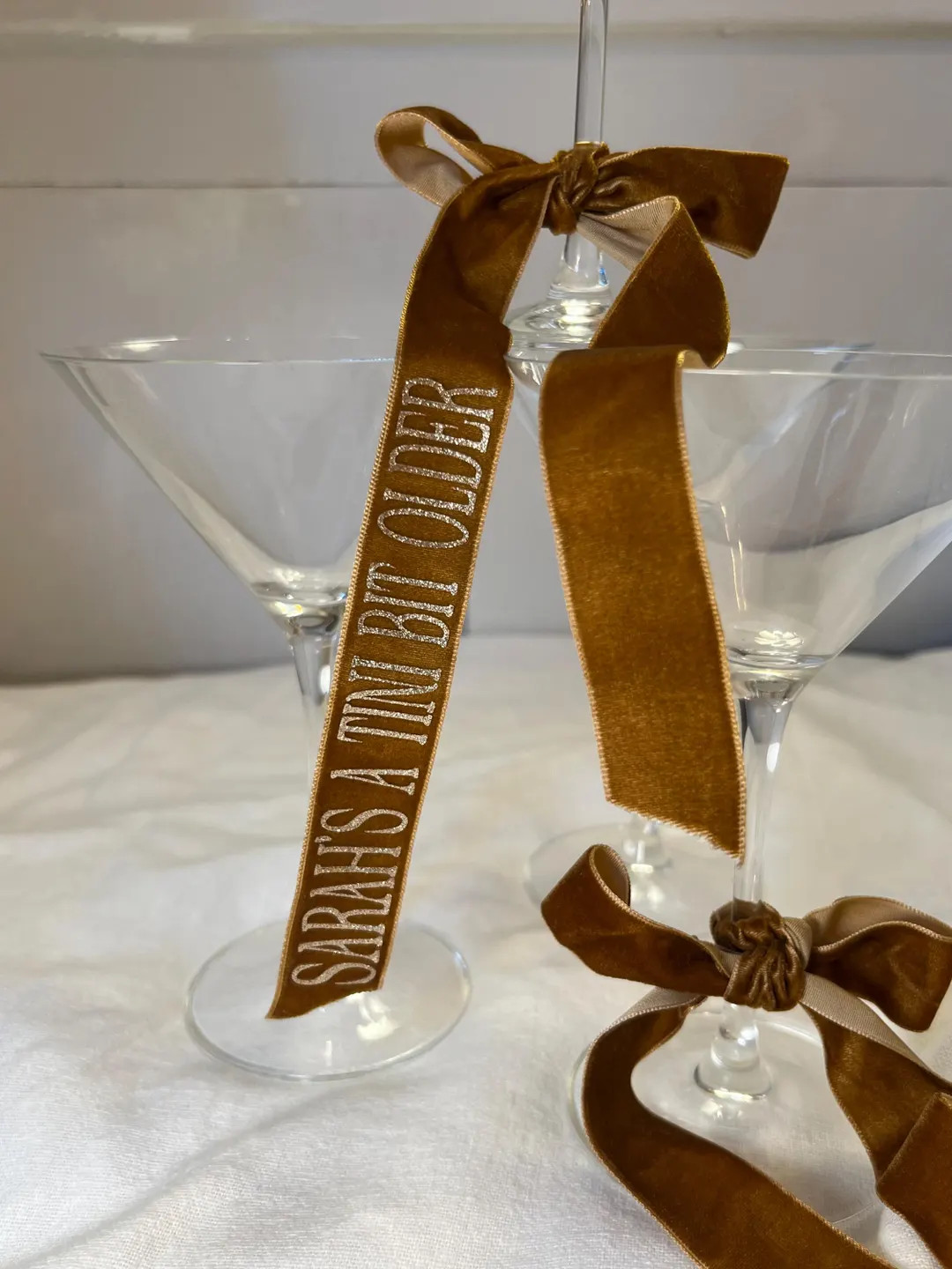 Personalised 'A Tini Bit Older' Velvet Ribbon – Custom Birthday Gift Wrap, Party Decoration, Lu... | Etsy (US)