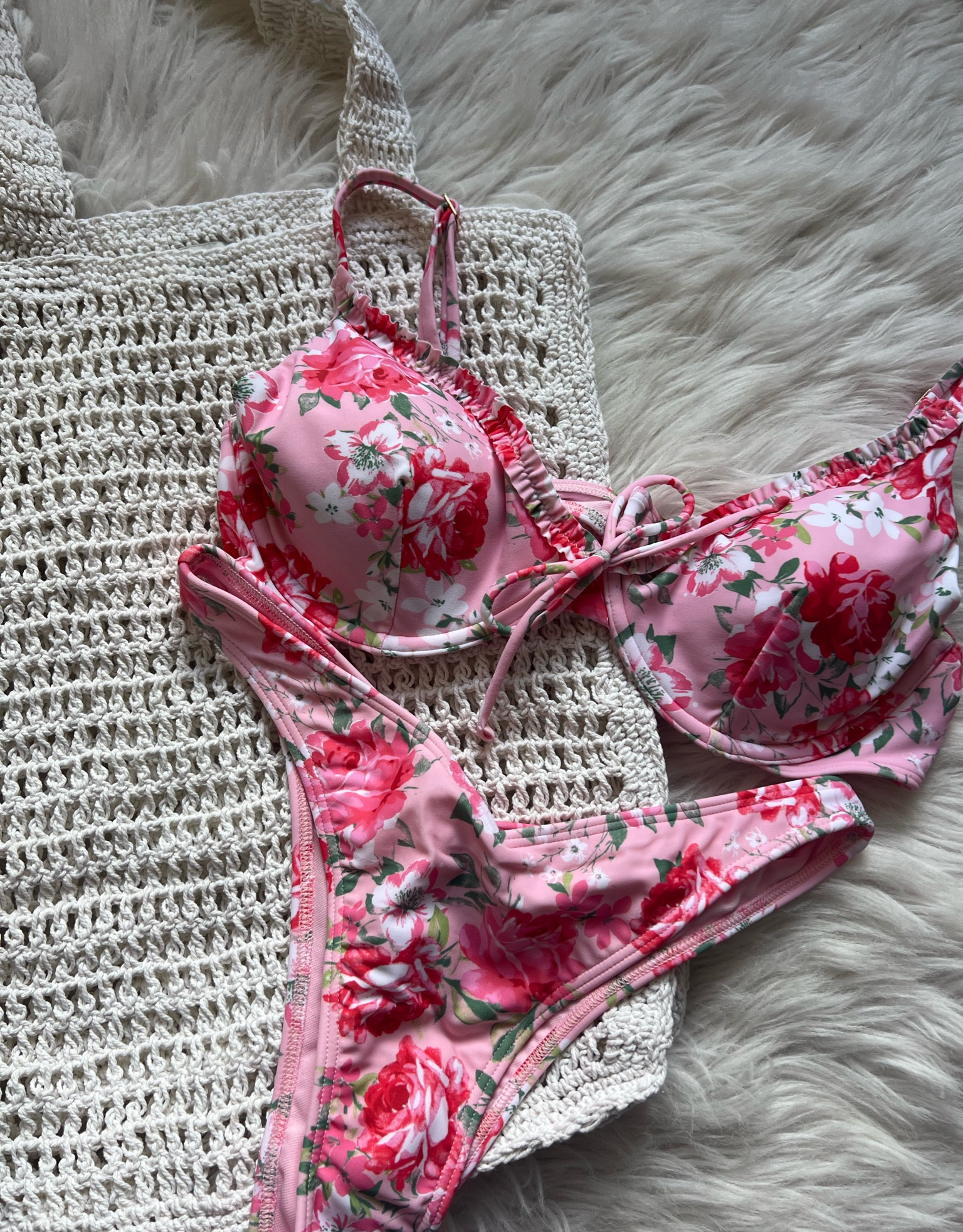 Vacation outfit inspo! 
Hollister bikini 
Abercrombie crochet tote bag 
#ltktravel 

#LTKSale #LTKswim #LTKU